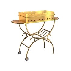 BOYSCOUT Мангал с 2 столиками, дровницей, на колесах GOLD, 1180х380х925 мм