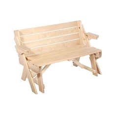 Скамья-стол раскладная 120 см,липа "Банные штучки"/1