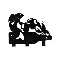 Вешалка металлическая 3 крючка "Рак и щука" 13,5х10,5 см "Банные штучки"