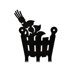 Вешалка металлическая 3 крючка "Веник и ушат" 11*13,5 см "Банные штучки"/25