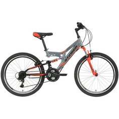 Подростковый горный (MTB) велосипед Stinger Highlander 24 (2018) серый 14" (требует финальной сборки)