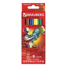 BRAUBERG Набор фломастеров Star Patrol, 6 шт. (150543)