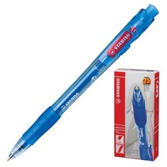 Ручка шариковая автоматическая с грипом STABILO "Marathon", синяя, корпус тонированный синий, узел 0,7 мм, линия письма 0,38 мм, 318/41F