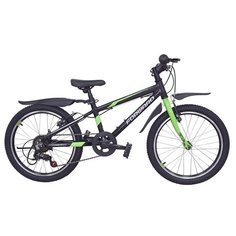 Велосипед FORWARD RISE 2.0 20" черный/ярко-зеленый