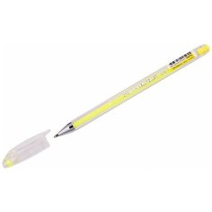 CROWN Ручка гелевая Hi-Jell Pastel, 0.8 мм HJR-500P, желтый цвет чернил