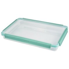Контейнер для продуктов Plast Team коллекция COPENHAGEN, с защелками и силиконовой вставкой, герметичный, прямоугольный, цвет мятный, 1,7л, Размер 329х220х43