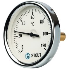 Термометр биметаллический STOUT SIM-0001-805015 с погружной гильзой. Корпус Dn 80 мм, гильза 50 мм 1/2"