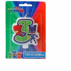 Росмэн (Праздники) Свеча-цифра №3 Герои в масках 33035