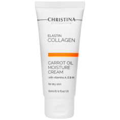 Крем для лица Christina Elastin Collagen Carrot Oil Moisture Cream with Vitamins A, E & HA For Dry Skin увлажняющий, с витаминами А, Е и гиалуроновой кислотой, для сухой кожи, 60 мл