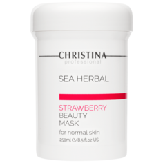 Маска для лица Christina Sea Herbal Beauty Mask Strawberry For Normal Skin Клубника, на основе морских трав, для нормальной кожи, 250 мл