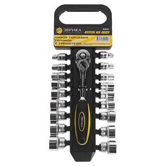 Набор торцевых головок эврика с трещоткой 3/8 DR 6-24мм 19 предметов на держателе