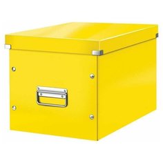 Короб архивный LEITZ "Click & Store" L, 310х320х360 мм, ламинированный картон, разборный, желтый, 61080016