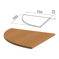 Стол приставной угловой "Монолит", 700х700х750 мм, без опоры (640137), цвет орех гварнери, ПМ33.3, 1 шт.