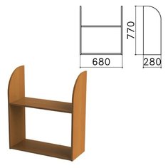 Полка навесная настенная "Монолит", 680х280х770 мм, цвет орех гварнери, ПМ40.3