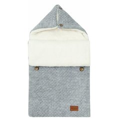 Конверт утепленный Amarobaby Pure Love Wool вязаный, серый, 75х46см