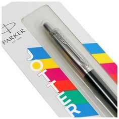 Ручка шариковая Parker Jotter Plastic K60, CT, M, 1.0 мм, корпус пластик/ нержавеющая сталь, чёрный, синие чернила (2096873)