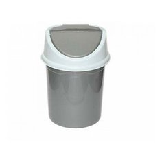 Ведро Violet 1404/58 для мусора серо-белый с подвижной крышкой 4л