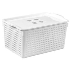 Корзинка с крышкой Violet Лофт 6441/06, 5,3л., белый