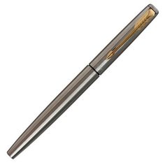 Ручка- роллер Parker Jotter Core T63 Stainless Steel GT F, 0.5 мм, корпус из нержавеющей стали, чёрные чернила (2089227)