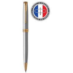 Ручка шариковая Parker Sonnet Core K527 1931507 Stainless Steel GT M черные чернила подар. кор.