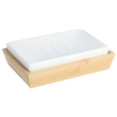 Мыльница Fixsen Wood FX-110-4 керамика бамбук цвет белый