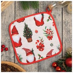 Этель Прихватка Santa Claus 19х19см, 100% хл, репс 210 г/м2, ватин 250г/м2