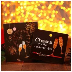 Queen fair Браслет "Новогодний" бокалы с шампанским, love, цвет красный