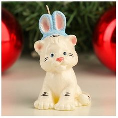 Дарим Красиво Свеча новогодняя декоративная "Тигренок с ушками", 4,6х6х8,8, микс