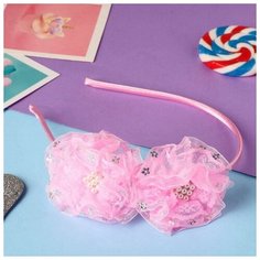 Выбражулька Ободок для волос "Шелли" кубики, 0,5 см, розовый