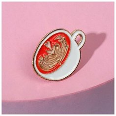 Queen fair Значок "Чашка капучино", цветной в золоте