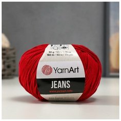 YarnArt Пряжа "Jeans" 55% хлопок, 45% акрил 160м/50гр (51 вишня)