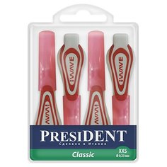 Зубной ершик PresiDENT Classic XXS, розовый, 4 шт.