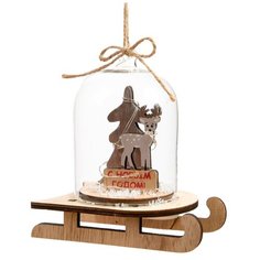 Елочная игрушка Magic Time Олень в колбе 82159, мультиколор/коричневый, 13 см