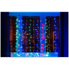 Гирлянда электрическая Actuel Занавес 96 LED ламп уличная разноцветный, 2x1 м