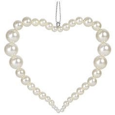 Елочная игрушка Magic Time Сердечко жемчужное 80110, белый