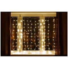 Гирлянда электрическая Actuel Занавес 96 LED ламп уличная теплый белый, 2x1 м