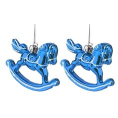 Набор елочных игрушек Magic Time Лошадки 87329, синий, 6.5 см, 2 шт.