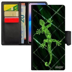 Защитный чехол- книжка на смартфон // Xiaomi Redmi 6A // "Саламандра" Стиль Амулет, Utaupia, темно- зеленый