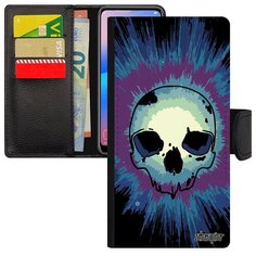 Чехол- книжка на смартфон // Xiaomi Redmi 6A // "Череп" Пират Дизайн, Utaupia, фиолетовый