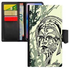 Качественный чехол книжка на смартфон // Apple iPhone 8 // "Портрет женщины" Этнический Стиль, Utaupia, серый