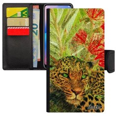 Противоударный чехол- книжка на смартфон // iPhone 7 Plus // "Леопард" Дикий Охота, Utaupia, светло- зеленый