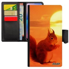 Простой чехол книжка на смартфон // iPhone 8 // "Белка" Летяга Векша, Utaupia, оранжевый