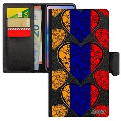 Необычный чехол книжка на смартфон // iPhone 8 // "Флаг Армении с сердцем" Любовь Государственный, Utaupia, цветной