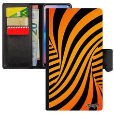 Защитный чехол- книжка на смартфон // iPhone SE 2020 // "Иллюзия торнадо" Мираж Воронка, Utaupia, оранжевый