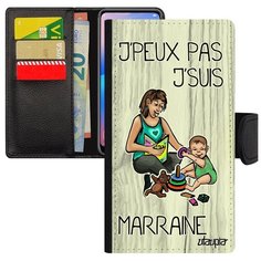 Красивый чехол книжка на смартфон // Apple iPhone 7 Plus // "Не могу - стала крестной!" Юмор Повод, Utaupia, светло- серый