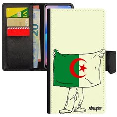 Противоударный чехол- книжка на смартфон // Apple iPhone 7 // "Флаг Алжира с руками" Туризм Стиль, Utaupia, белый