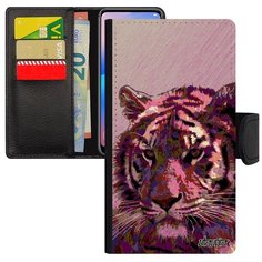 Красивый чехол- книжка на смартфон // Apple iPhone SE 2020 // "Царь тигр" Тайга Дизайн, Utaupia, розовый