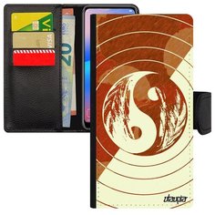 Новый чехол- книжка на смартфон // Samsung Galaxy A40 // "Инь и Ян" Добро и зло Цикл, Utaupia, светло- коричневый