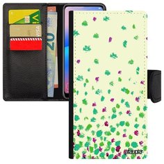 Красивый чехол- книжка на смартфон // Samsung Galaxy A40 // "Снег" Пыль Лепестки, Utaupia, белый