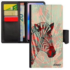 Противоударный чехол книжка на смартфон // Samsung Galaxy A40 // "Зебра" Стиль Horse, Utaupia, розовый